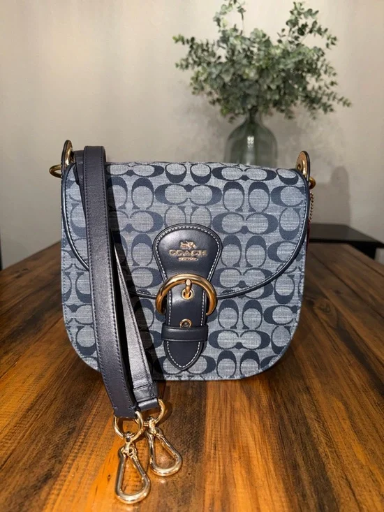 Coach Kleo Bag in Signature Chambray, Denim Blue - Picture 13 of 13